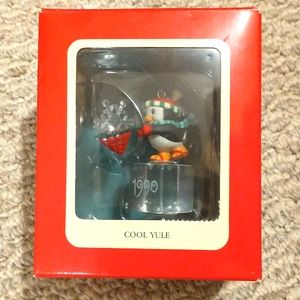 1990 Heirloom Collection Carlton Cards Cool Yule Penguin Fishing